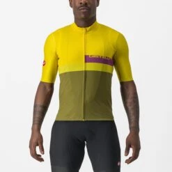 Maillot Manche Courte Castelli A Blocco Homme Jaune/Vert 2023 -SRAM Soldes 01 4522017 782 700x700 4